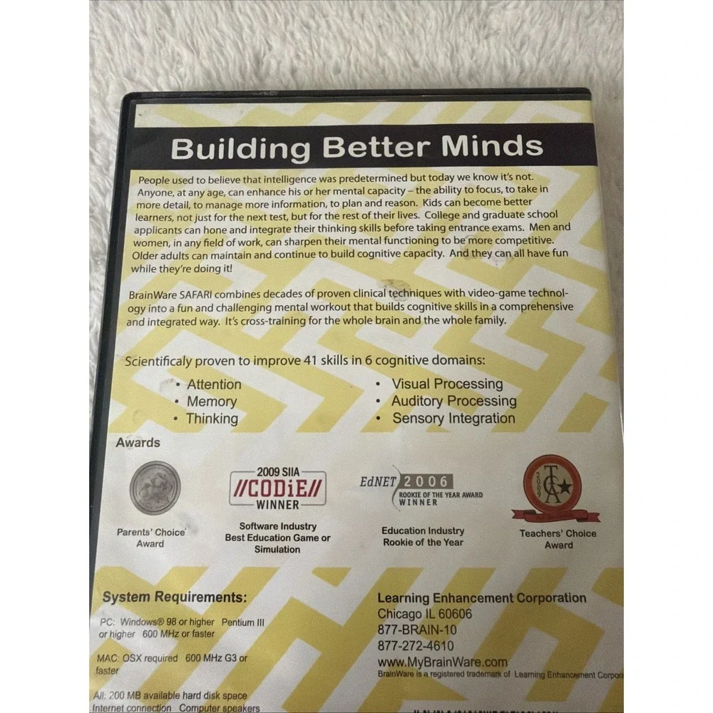 Brainware Safari Building Better Minds PC CD ROM B352 CIB MAC Travel Guide Card